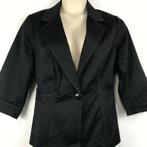 Joan Rivers Womens Black Stretch Blazer Size 1x